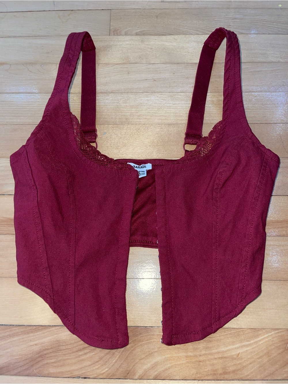 Garage Burgundy Corset Top❤️